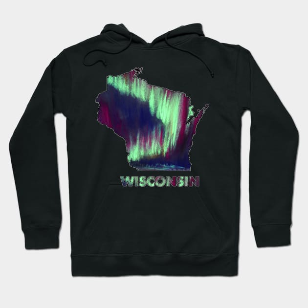 Wisconsin - Northern Lights Hoodie by Anastasiya Malakhova